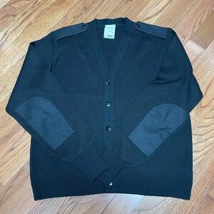 Military Equipment Corporation of America Men’s Black Wool Blend Cardigan Sz 48R